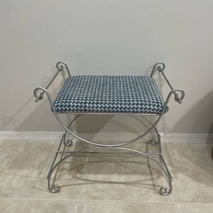 Hollywood Regency Mid Century Vanity Stool by Columbia Frame, Inc.